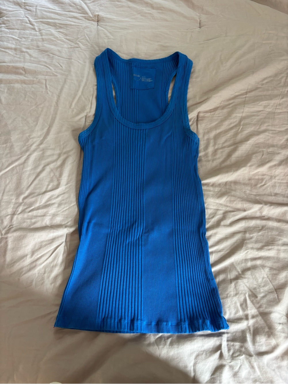 aerie Blue Ribbed Tank Top